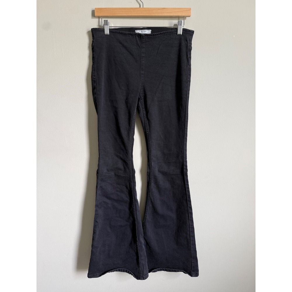 Free People We The Free Penny Pull On Flare Jeans Black Bell Bottom W28